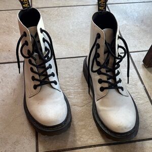 Dr. Martens White Boots with Black Laces